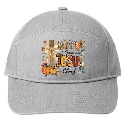 Pumpkin Spice Jesus Christ Funny Fall Thanksgiving Christian 7-Panel Snapback Hat