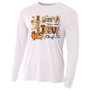 Pumpkin Spice Jesus Christ Funny Fall Thanksgiving Christian Cooling Performance Long Sleeve Crew