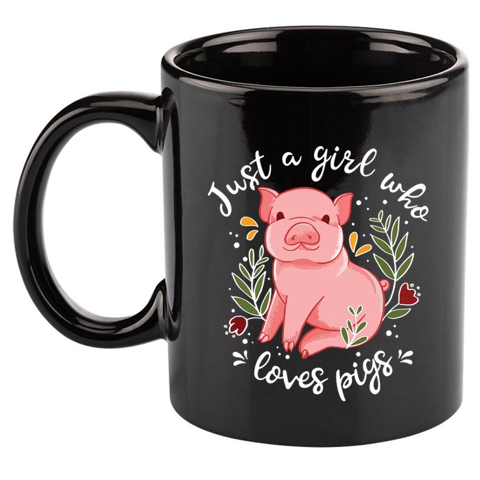 Pig Saying Just Girl Who Loves Pigs Pig Lovers Design 11oz C Handle Ceramic Mug