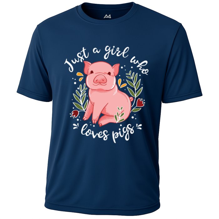 Pig Saying Just Girl Who Loves Pigs Pig Lovers Design Cooling Performance Crew T-Shirt