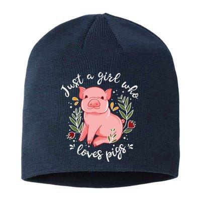 Pig Saying Just Girl Who Loves Pigs Pig Lovers Design Sustainable Beanie