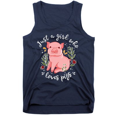 Pig Saying Just Girl Who Loves Pigs Pig Lovers Design Tank Top