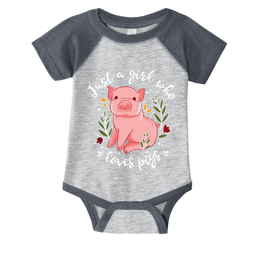 Pig Saying Just Girl Who Loves Pigs Pig Lovers Design Infant Baby Jersey Bodysuit