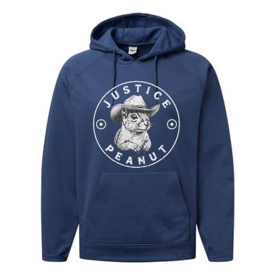 Peanut Squirrel Justice For Peanut The Squirrel Women Performance Fleece Hoodie