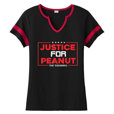 Peanut Squirrel Justice For Peanut Funny The Squirrelgift Ladies Halftime Notch Neck Tee