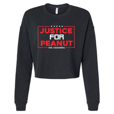 Peanut Squirrel Justice For Peanut Funny The Squirrelgift Cropped Pullover Crew