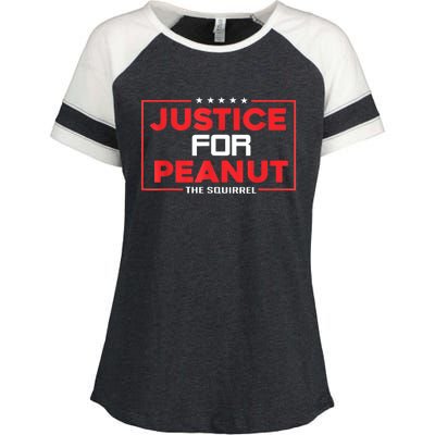 Peanut Squirrel Justice For Peanut Funny The Squirrelgift Enza Ladies Jersey Colorblock Tee