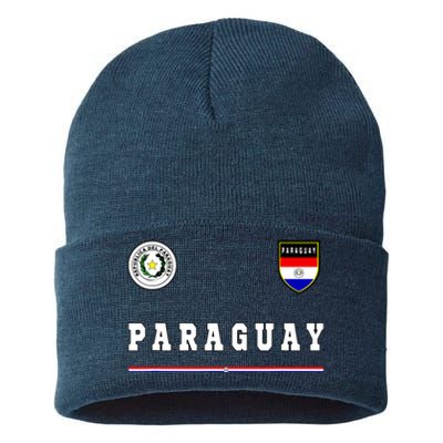 Paraguay Sportsoccer Jersey Flag Football Sustainable Knit Beanie