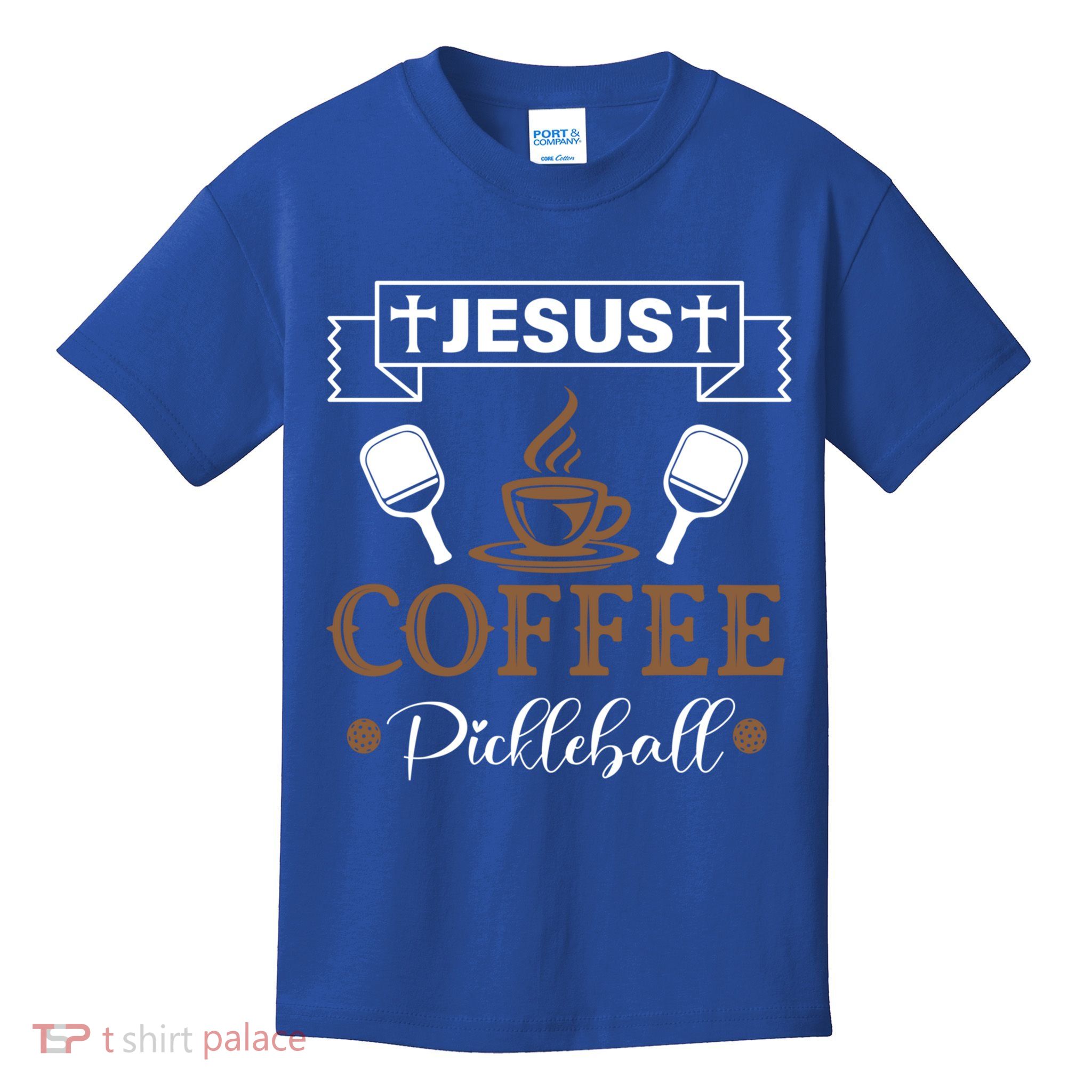 Pickleball Sports Jesus Coffee Pickleball Gift Kids T-Shirt