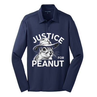 Peanut Squirrel Justice For Peanut Silk Touch Performance Long Sleeve Polo