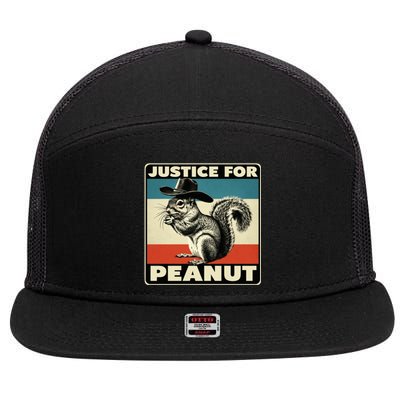 Peanut Squirrel Justice For Peanut Vintage 7 Panel Mesh Trucker Snapback Hat