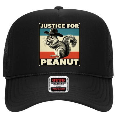 Peanut Squirrel Justice For Peanut Vintage High Crown Mesh Back Trucker Hat