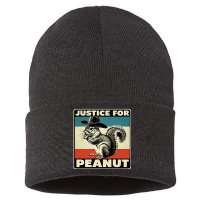 Peanut Squirrel Justice For Peanut Vintage Sustainable Knit Beanie