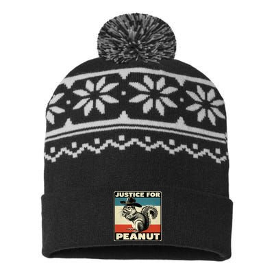 Peanut Squirrel Justice For Peanut Vintage USA-Made Snowflake Beanie