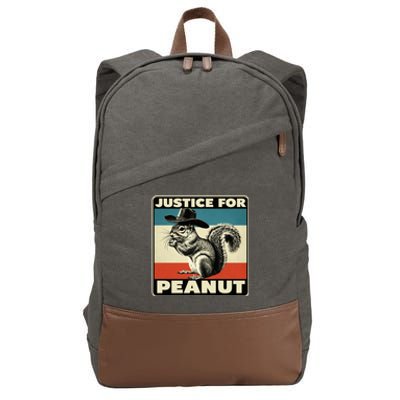 Peanut Squirrel Justice For Peanut Vintage Cotton Canvas Backpack