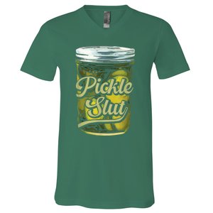 Pickle Slut Juicy Big Adult Dill Pickle V-Neck T-Shirt