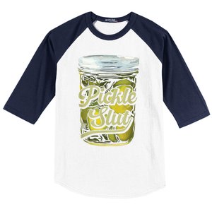 Pickle Slut Juicy Big Adult Dill Pickle Baseball Sleeve Shirt