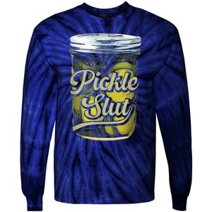 Pickle Slut Juicy Big Adult Dill Pickle Tie-Dye Long Sleeve Shirt