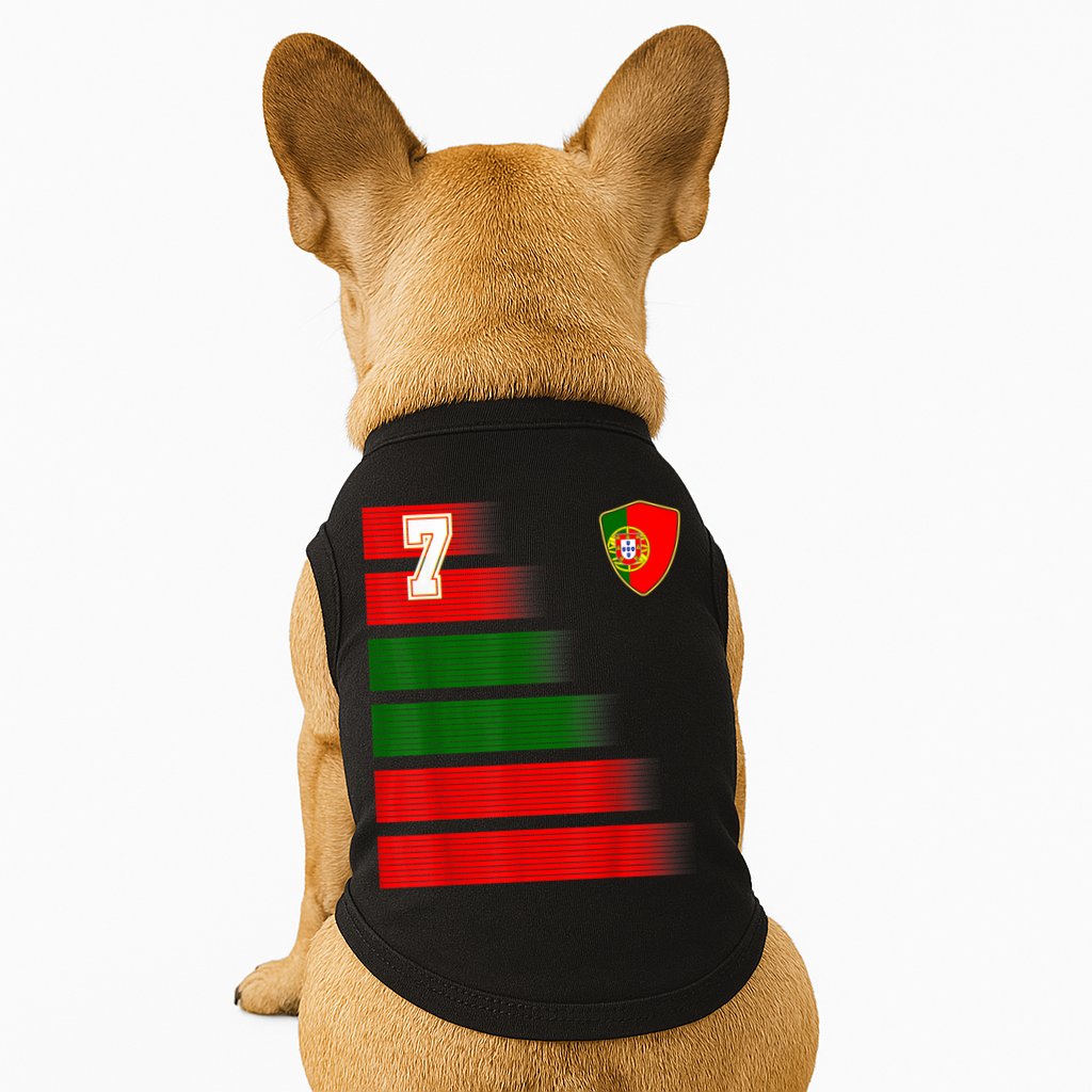 Portugal Soccer Jersey Flag Retro 7 Portuguese Football Doggie Tank