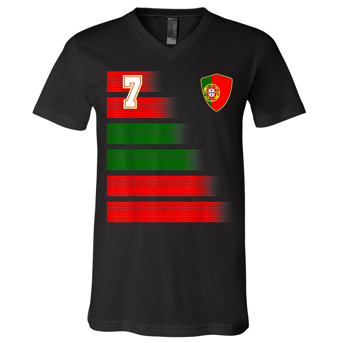 Portugal Soccer Jersey Flag Retro 7 Portuguese Football V-Neck T-Shirt