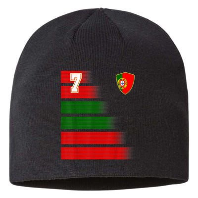 Portugal Soccer Jersey Flag Retro 7 Portuguese Football Sustainable Beanie