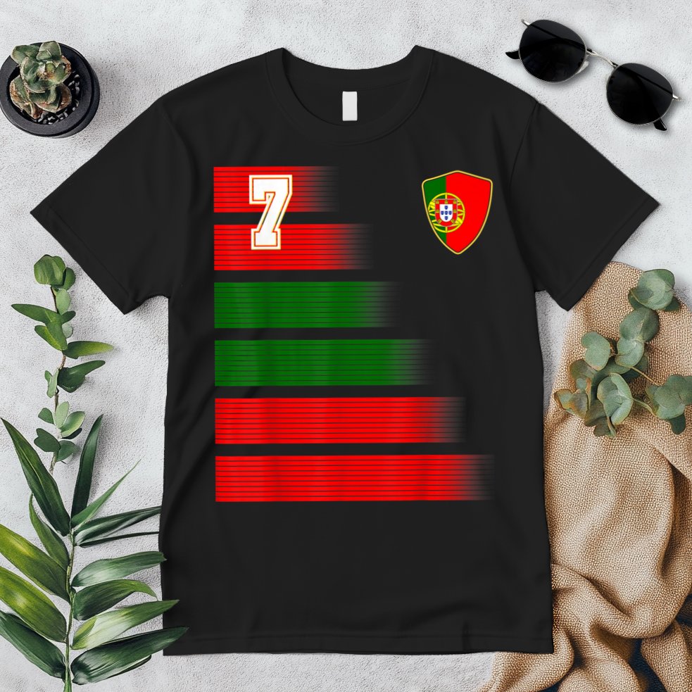 Portugal Soccer Jersey Flag Retro 7 Portuguese Football Premium T-Shirt