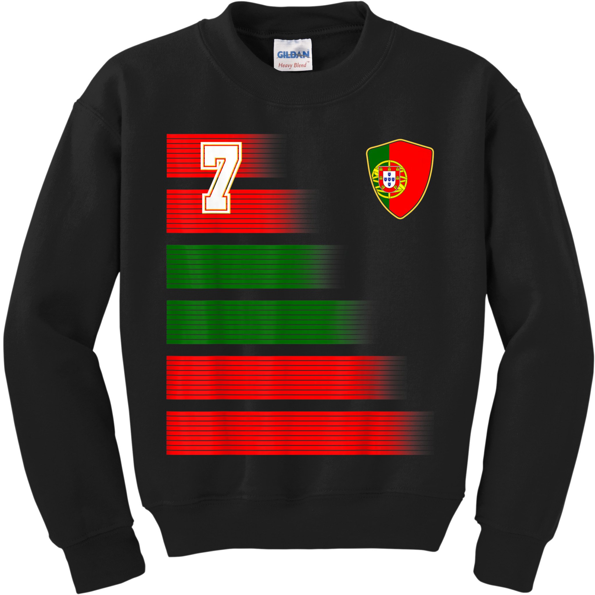 Portugal Soccer Jersey Flag Retro 7 Portuguese Football Kids Sweatshirt