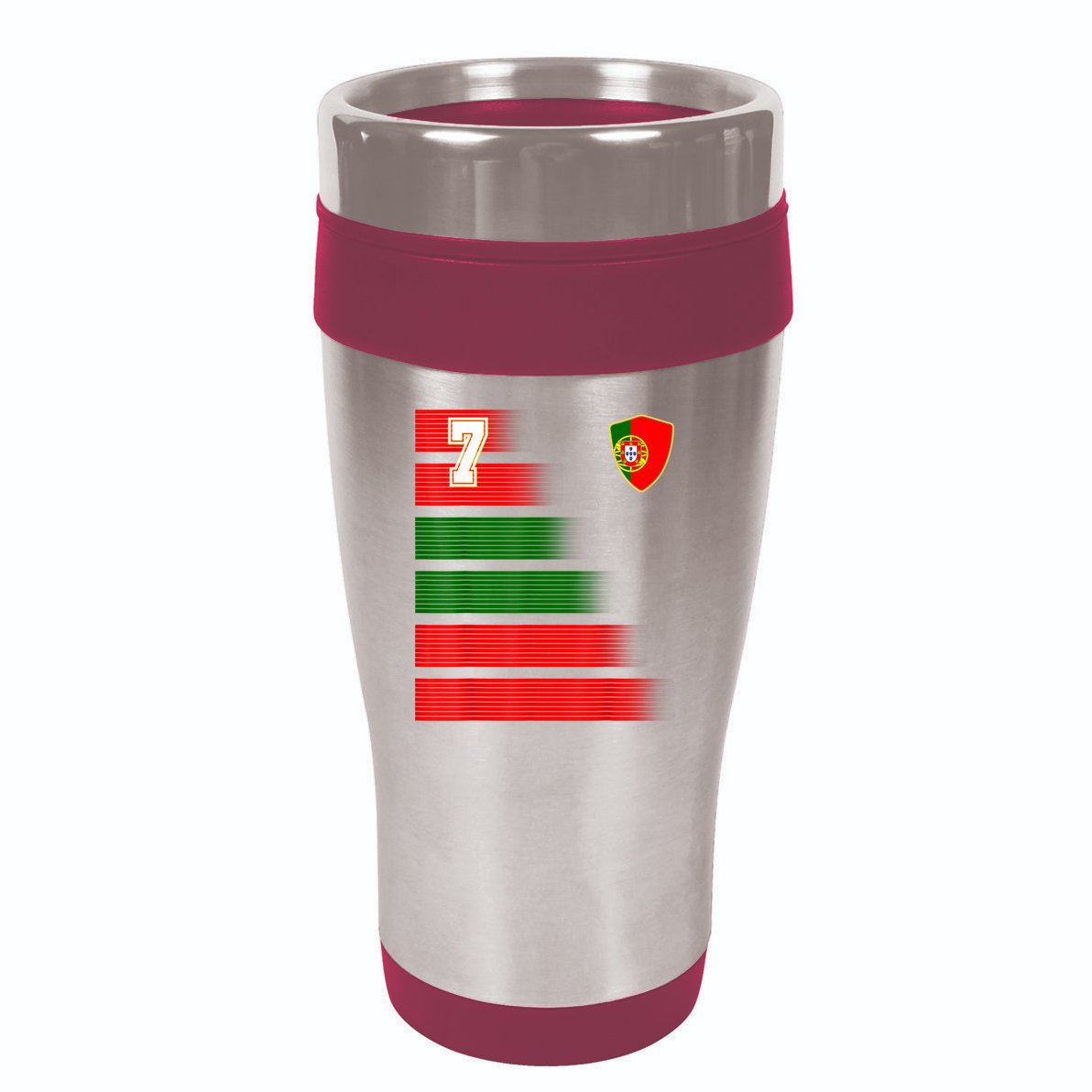 Portugal Soccer Jersey Flag Retro 7 Portuguese Football 16oz Travel Tumbler