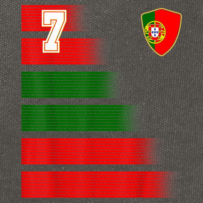 Portugal Soccer Jersey Flag Retro 7 Portuguese Football Cotton Canvas Backpack