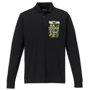 Pickle Slut Juicy Big Dill Pickle Lover Performance Long Sleeve Polo