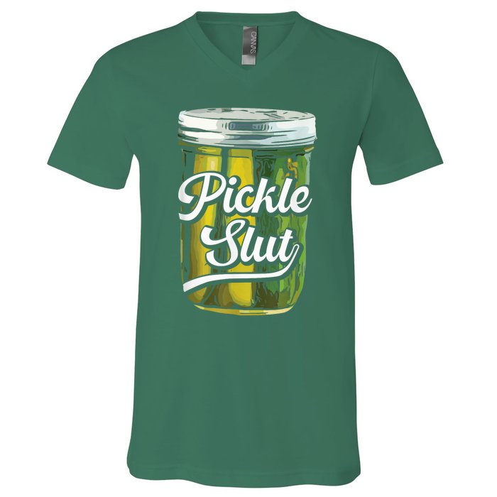 Pickle Slut Juicy Big Dill Pickle Lover V-Neck T-Shirt