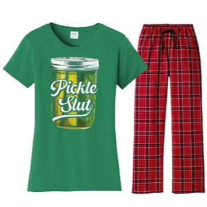 Pickle Slut Juicy Big Dill Pickle Lover Women's Flannel Pajama Set