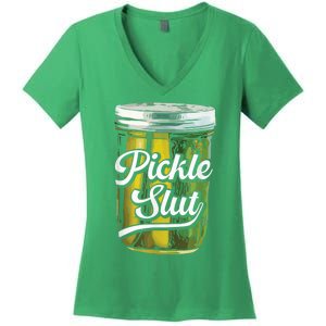 Pickle Slut Juicy Big Dill Pickle Lover Women's V-Neck T-Shirt