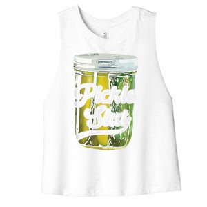 Pickle Slut Juicy Big Dill Pickle Lover Women's Racerback Cropped Tank