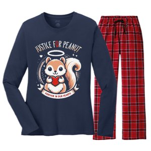 Peanut Squirrel Justice For Peanut The Squirrel Women's Long Sleeve Flannel Pajama Set 