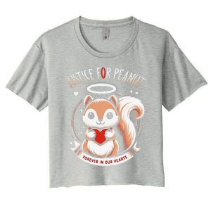 Peanut Squirrel Justice For Peanut The Squirrel Women's Crop Top Tee