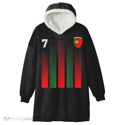 Portugal Soccer Jersey Portugal 7 Soccer Football Fan Hooded Wearable Blanket