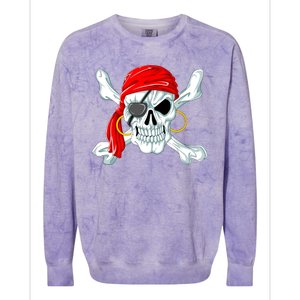 Pirate Skull Jolly And Roger Colorblast Crewneck Sweatshirt