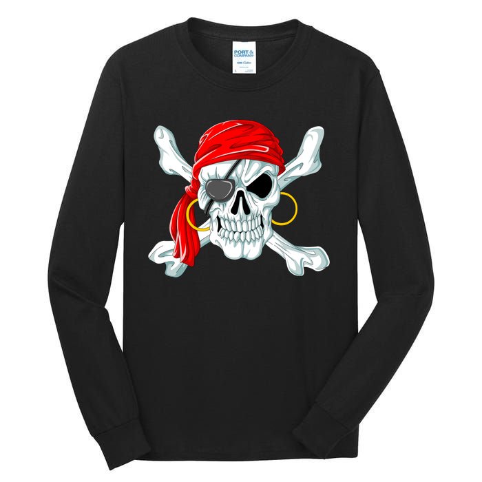 Pirate Skull Jolly And Roger Tall Long Sleeve T-Shirt