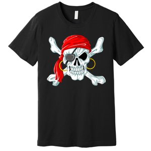 Pirate Skull Jolly And Roger Premium T-Shirt