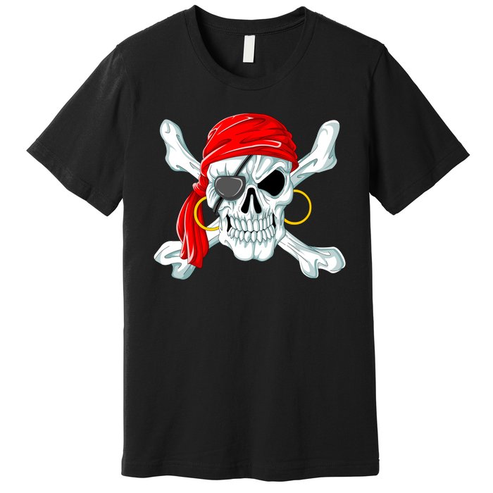 Pirate Skull Jolly And Roger Premium T-Shirt