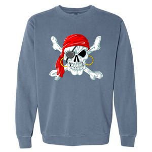 Pirate Skull Jolly And Roger Garment-Dyed Sweatshirt