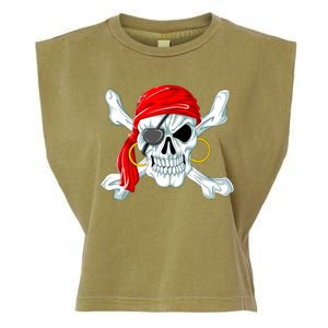 Pirate Skull Jolly And Roger Garment-Dyed Women's Muscle Tee