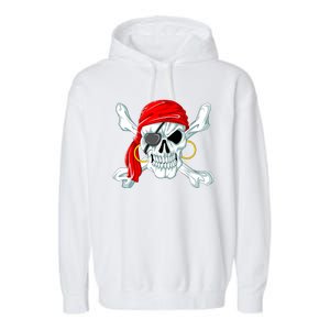 Pirate Skull Jolly And Roger Garment-Dyed Fleece Hoodie