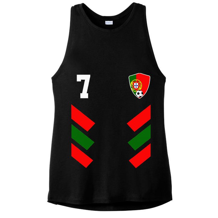 Portugal Soccer Jersey Portuguese Football Flag Ladies PosiCharge Tri-Blend Wicking Tank