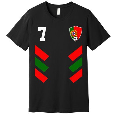 Portugal Soccer Jersey Portuguese Football Flag Premium T-Shirt
