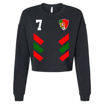 Portugal Soccer Jersey Portuguese Football Flag Cropped Pullover Crew