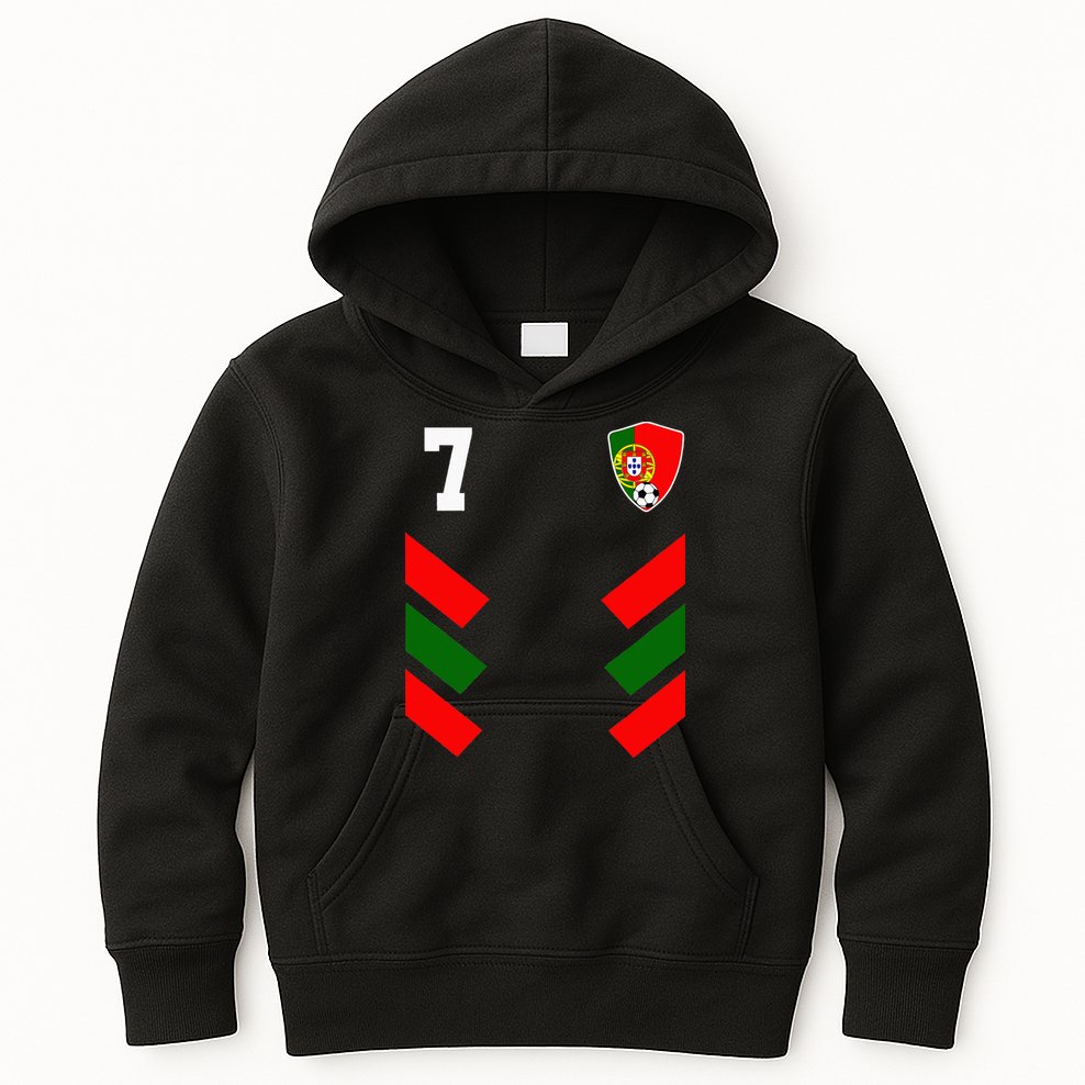Portugal Soccer Jersey Portuguese Football Flag Kids Hoodie