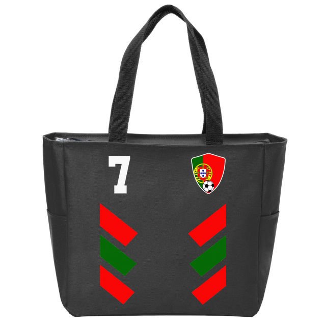 Portugal Soccer Jersey Portuguese Football Flag Zip Tote Bag