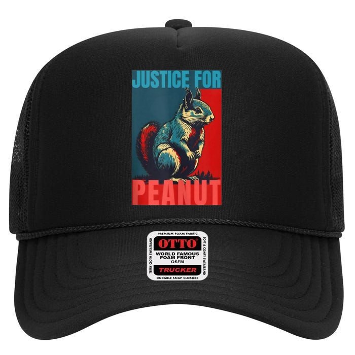 Peanut Squirrel Justice For Peanut Squirrel High Crown Mesh Back Trucker Hat